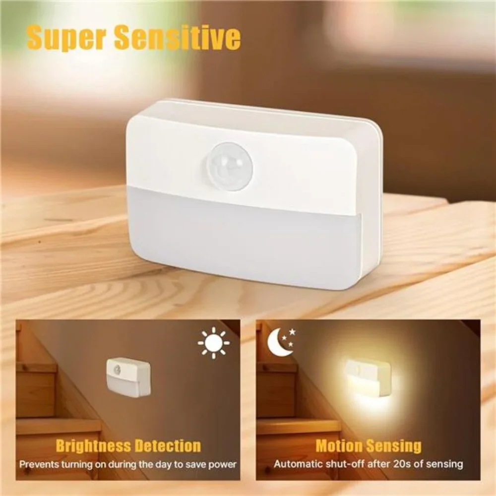 Motion Sensor Stair Light for Indoor Battery Operated Closet Lights Portable 8PK